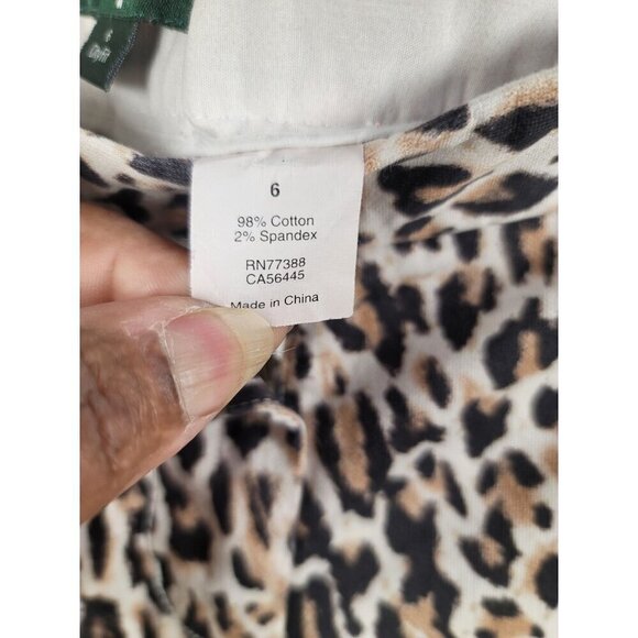 J crew Capri Leopard Print Women's Dressing Pants With Zipper & Hook Closure Siz - Picture 10 of 10